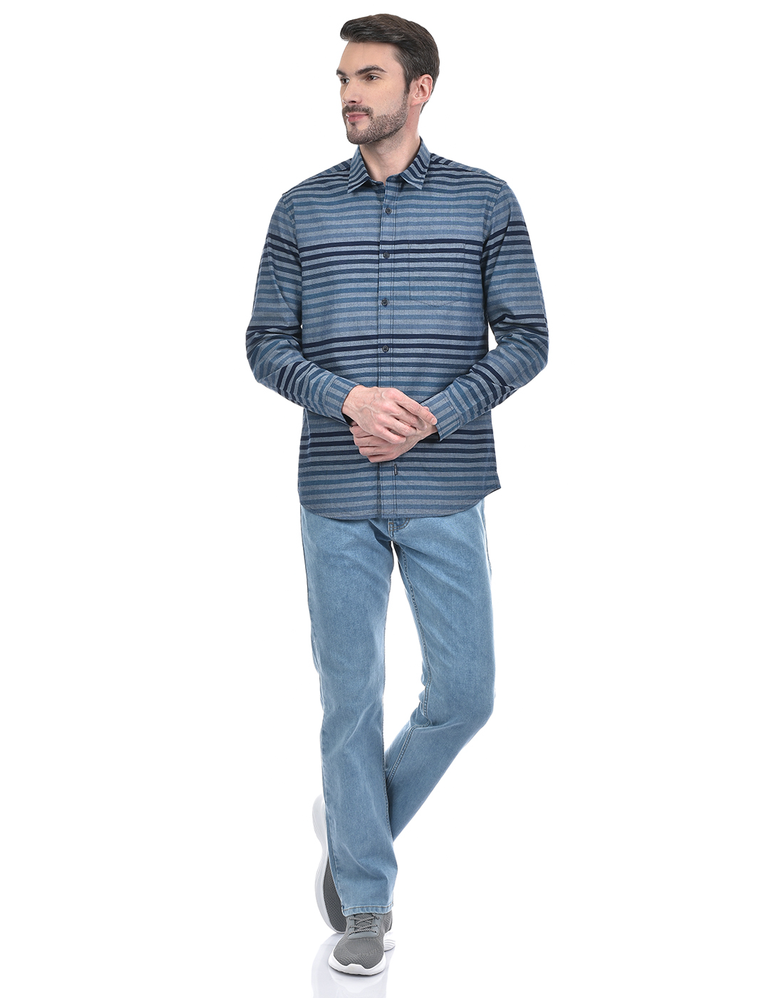 Numero Uno Men Striped Blue Shirt